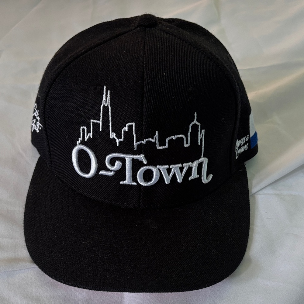 O-Town Black Snapback Hat with White Embroidered Orlando Skyline